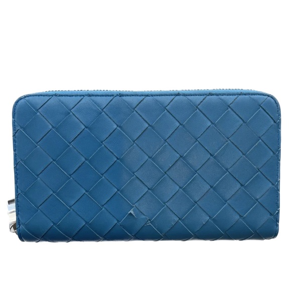 Bottega Veneta Sky-Blue Continental Small Intrecciato Weave Wallet (Large) - Picture 1 of 2